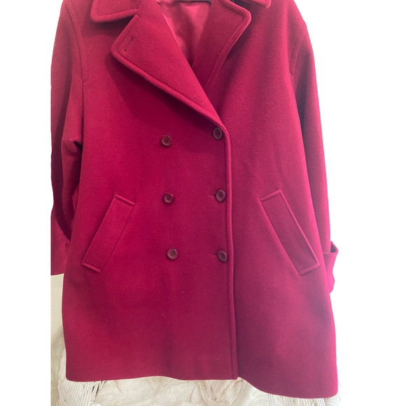 Vintage Mallia double breasted red wool coat size 14 - Picture 2 of 9